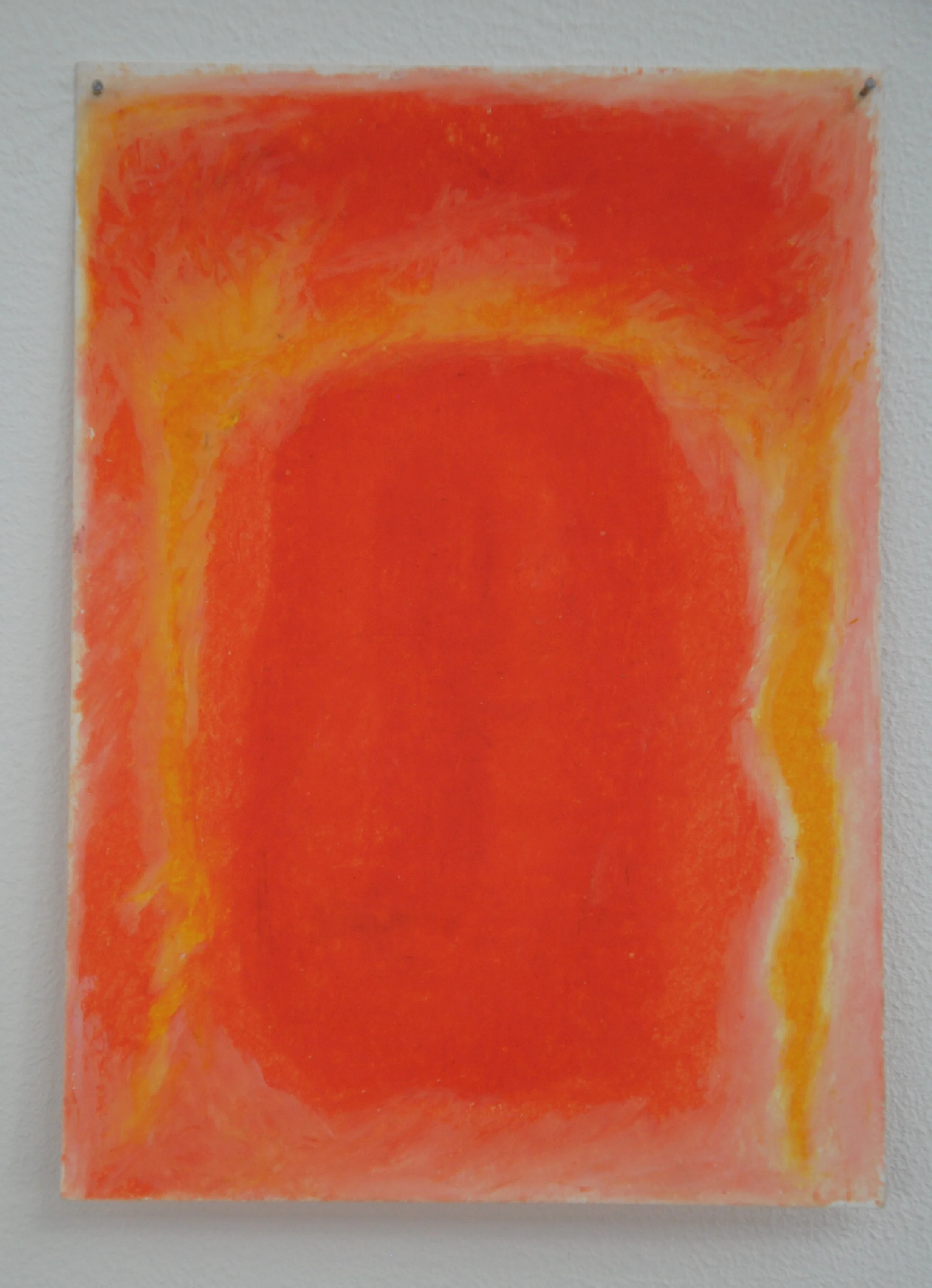 A6, oil pastel on paper, panel pins. 