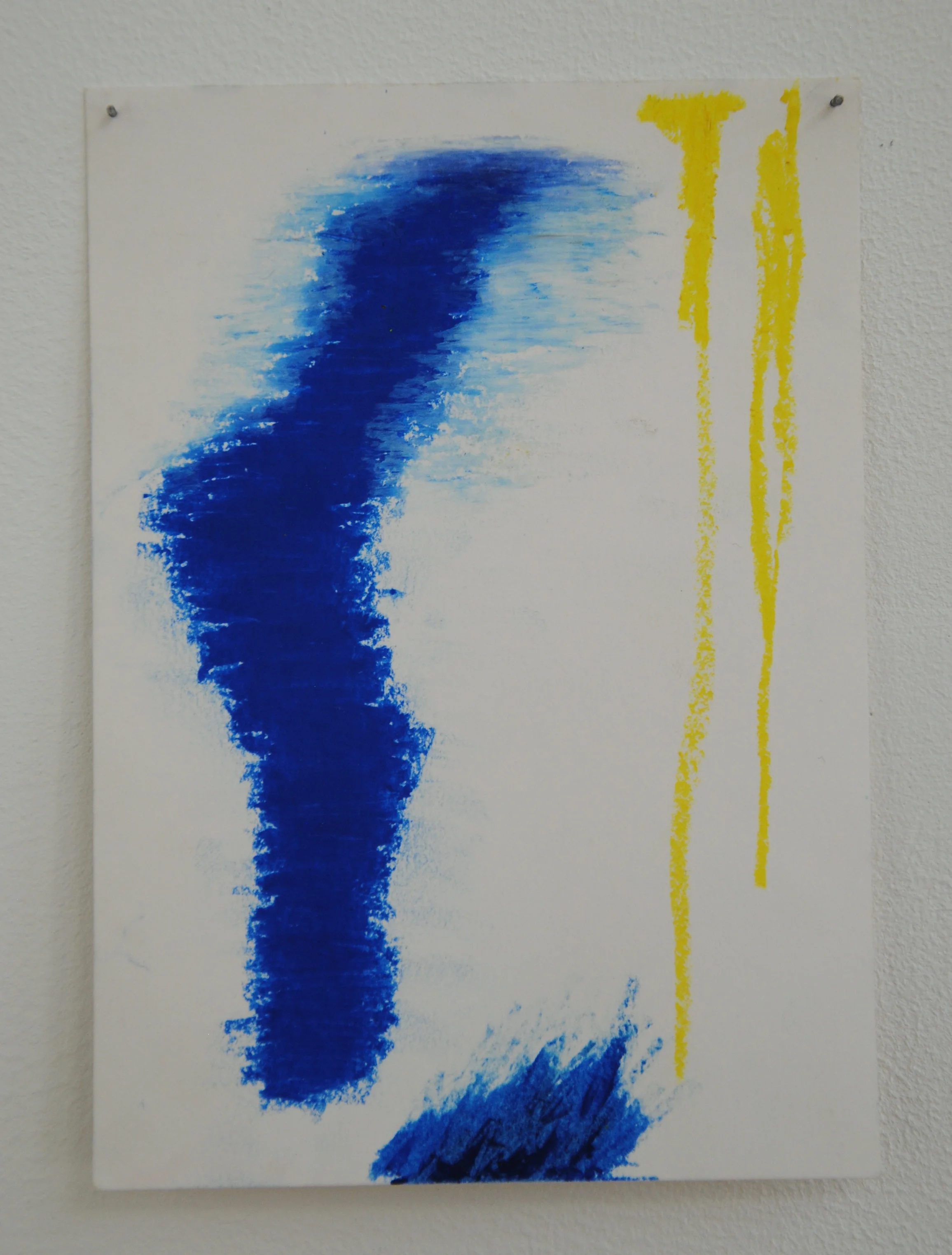 A6, oil pastel on paper, panel pins. 