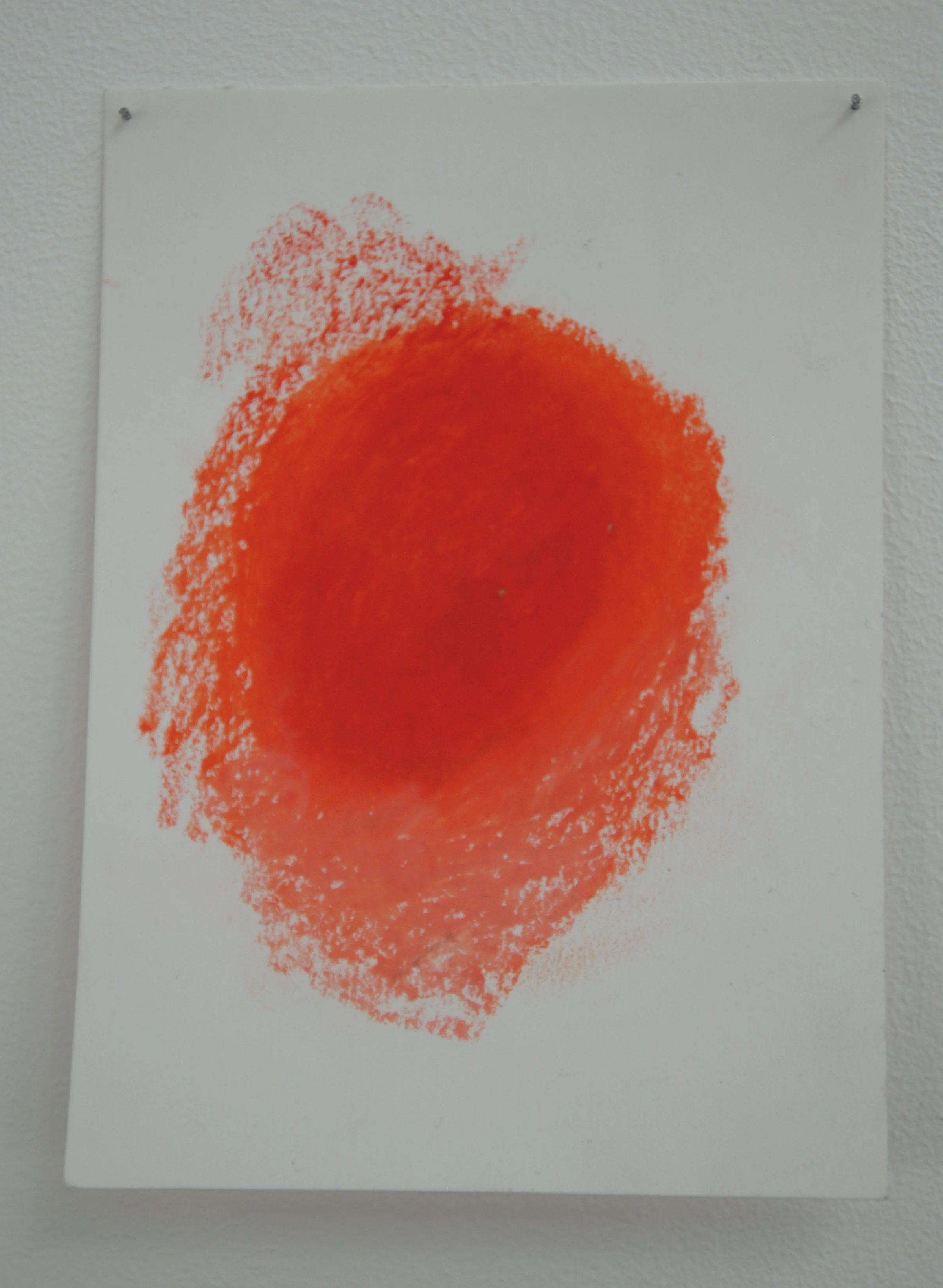 A6, oil pastel on paper, panel pins. 