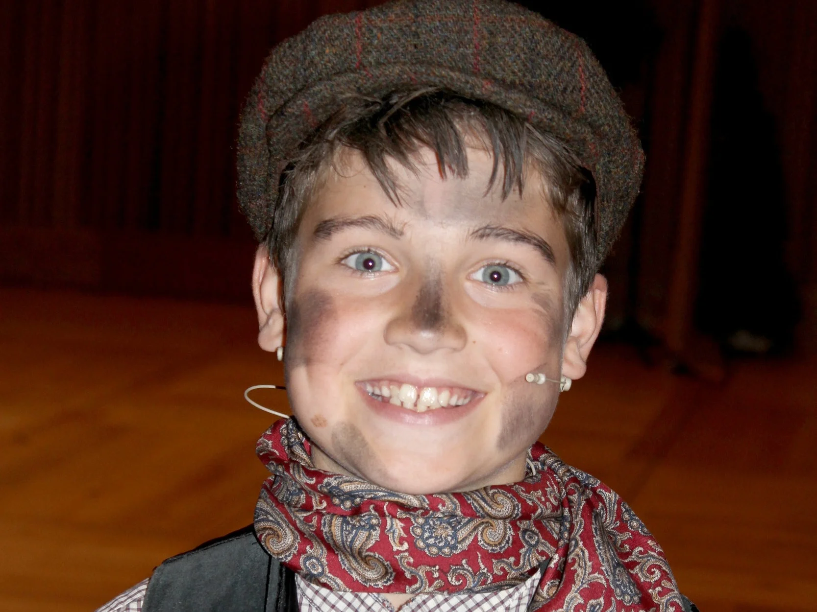 On the stage: chorister Will in the role of Bert in the school’s production of Mary Poppins