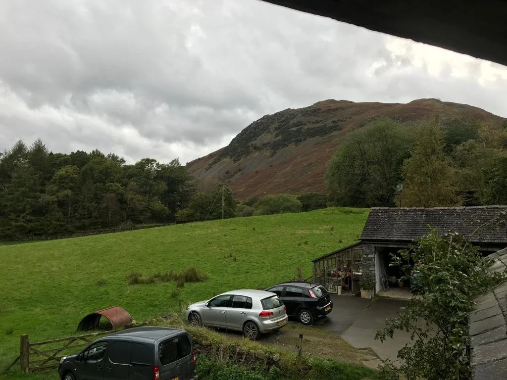 The view from Crookabeck Farm, our very remote B&B. We need a torch to get to the pub!