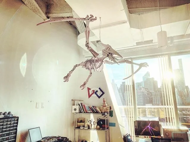 #makeshitsunday with @boredom.nyc @borda1601 - Petrodactyl from 1/2&rdquo; roofing insulation foam :) 4x8&rsquo; sheet $14.80 at Home Depot

No glue needed friction only. 
Hung with magnetic hook and wire from the air ducts.

3 flute carbide .25&rdqu