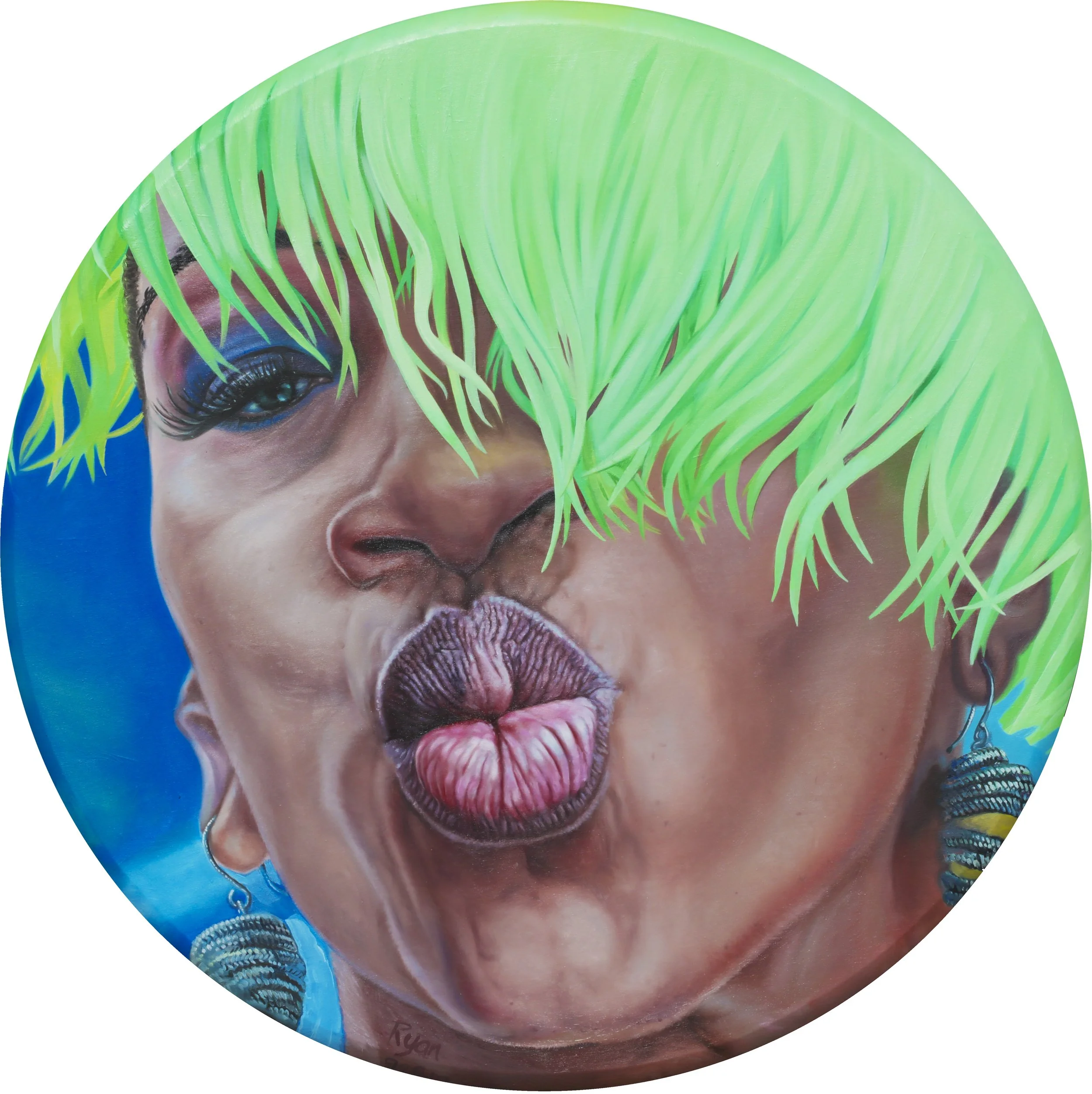 Weldon Ryan:Smooches,Weldon_Ryan_Oil_on_Canvas_36+Round.jpg
