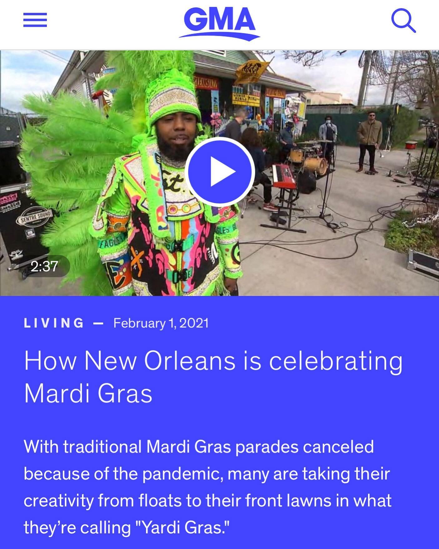 Thanks for the love our friends and fans showed us by getting up early to catch us play on @goodmorningamerica ! If you missed it, the link to rewatch is in our bio. We love y&rsquo;all 💜💚💛⚜️⚜️⚜️
#chawaband #kreweofhousefloats
#goodmorningamerica