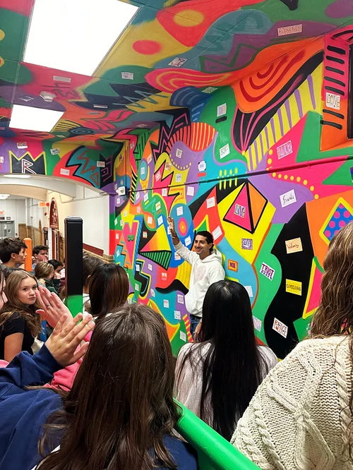 Marco Santini school art experience with students