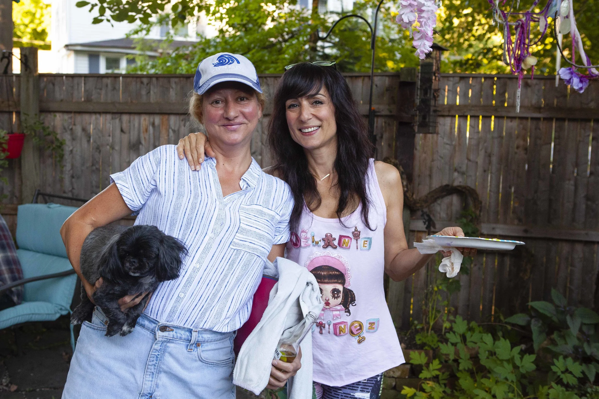My mother and her childhood friend Eileen Ward. Eileen has the sweetest dog named "Moby Dick."