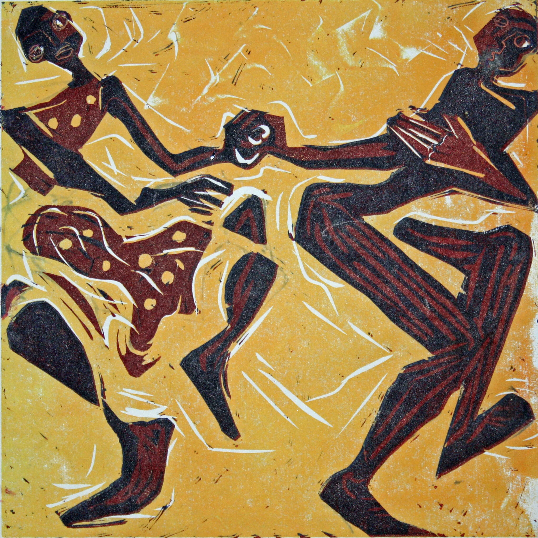 Lindy Hop - yellow and maroon