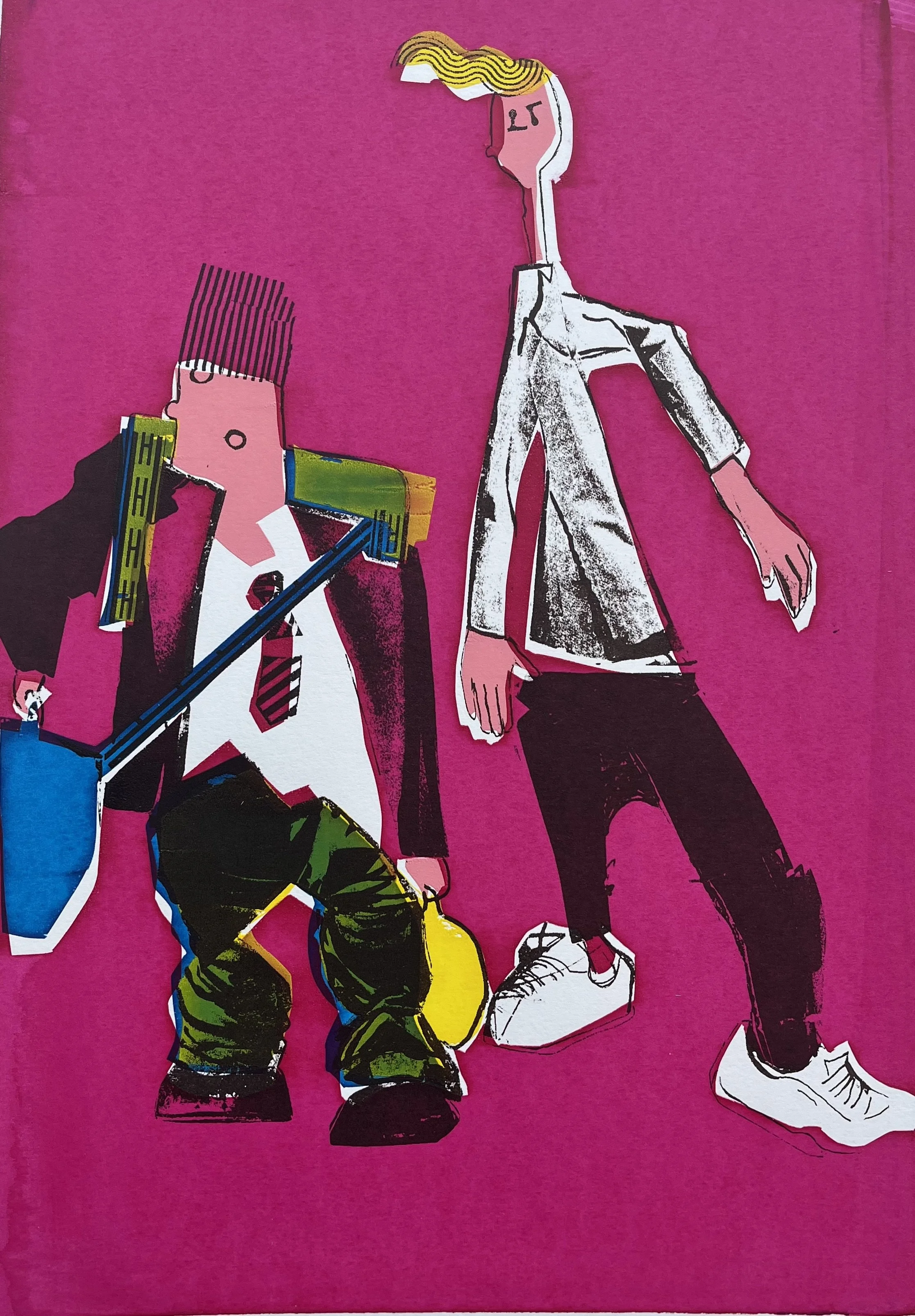 School boys - magenta