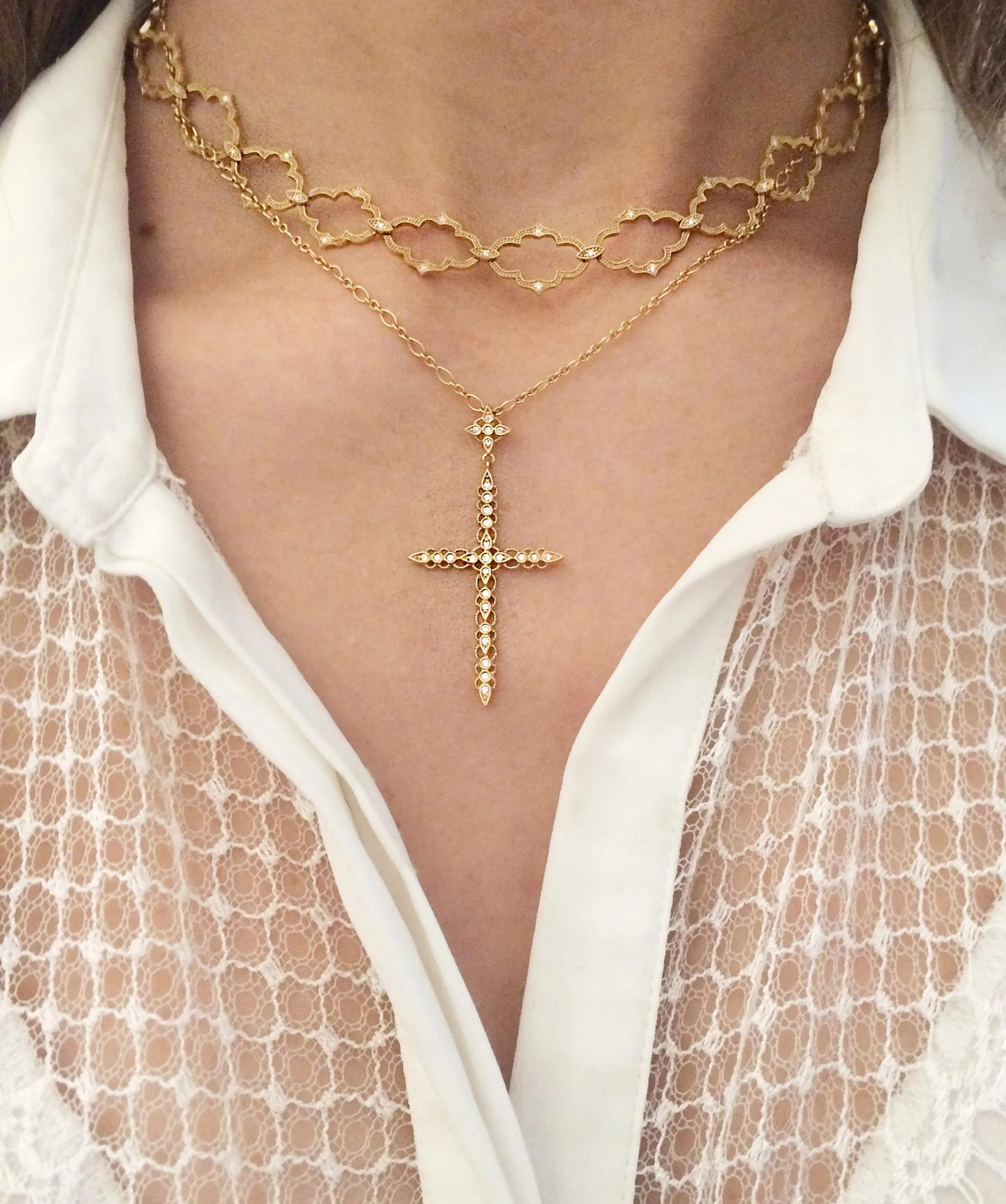 MOON RIVER necklace (top) CÉLESTE necklace (bottom)