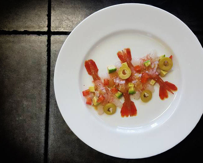 Francois de Melogue <br /> Hood Canal Spot Prawn Crudo