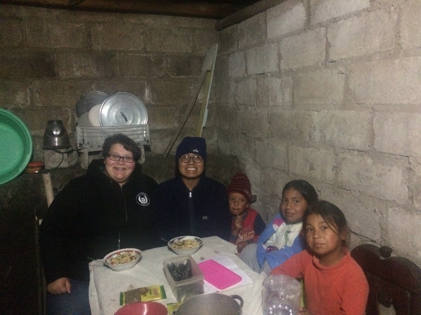 Kiki (Left) and Nora (Right), spending having dinner with their host family!