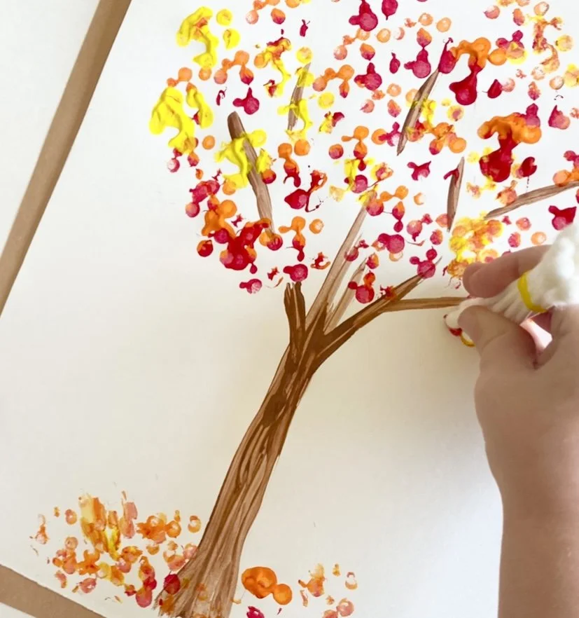 Fall Tree QTip Painting — Play Street Museum