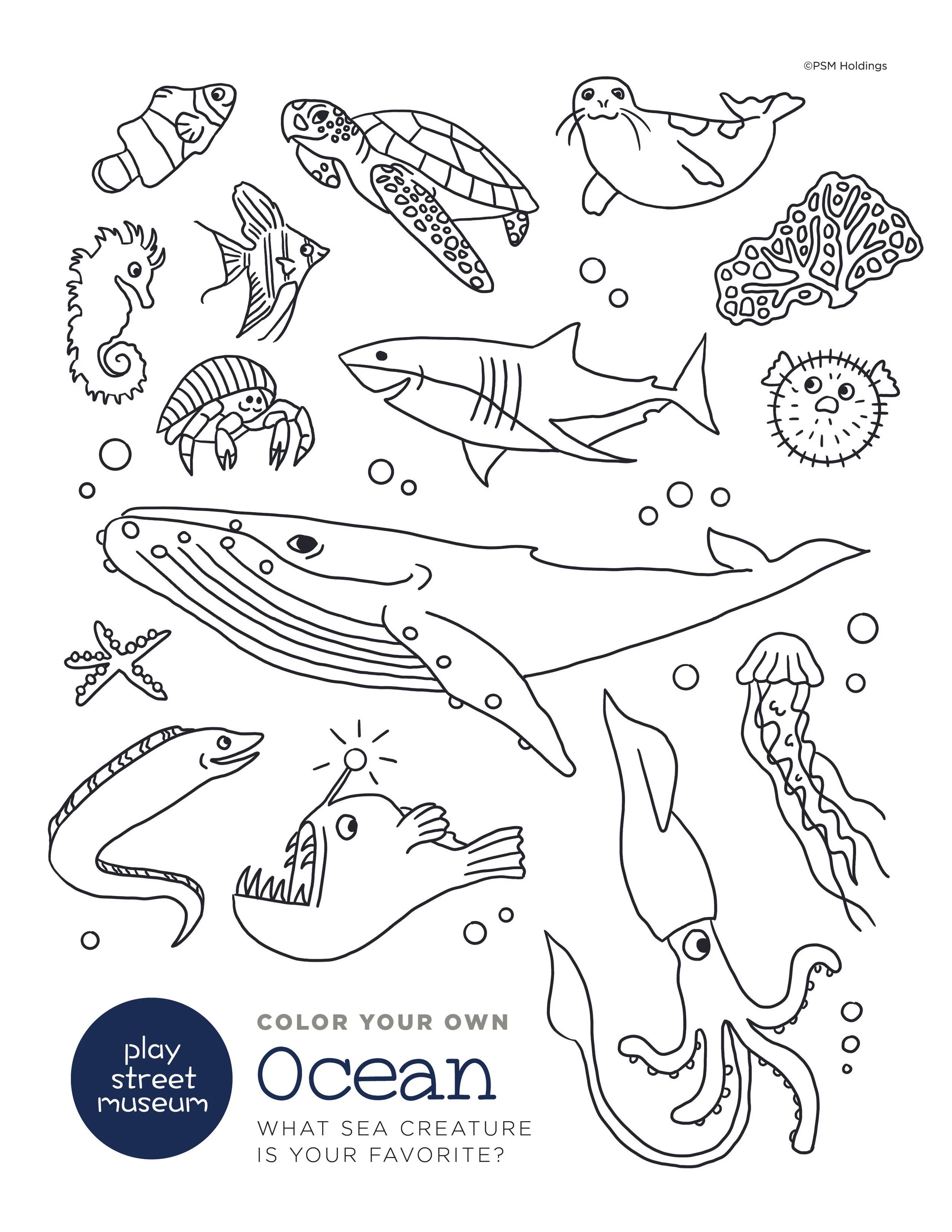 Ocean Coloring Page — Play Street Museum