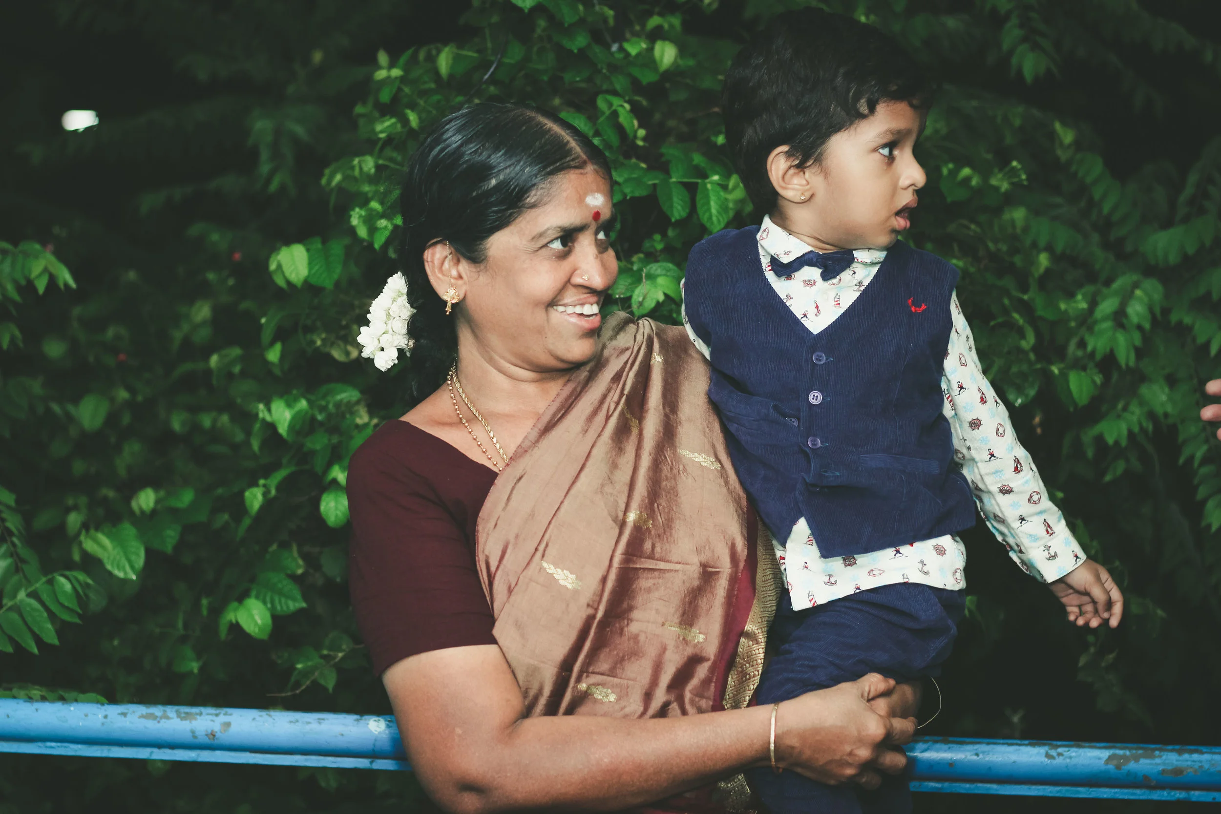 Saathvik with his grandmother during his 2nd birthday celerbation