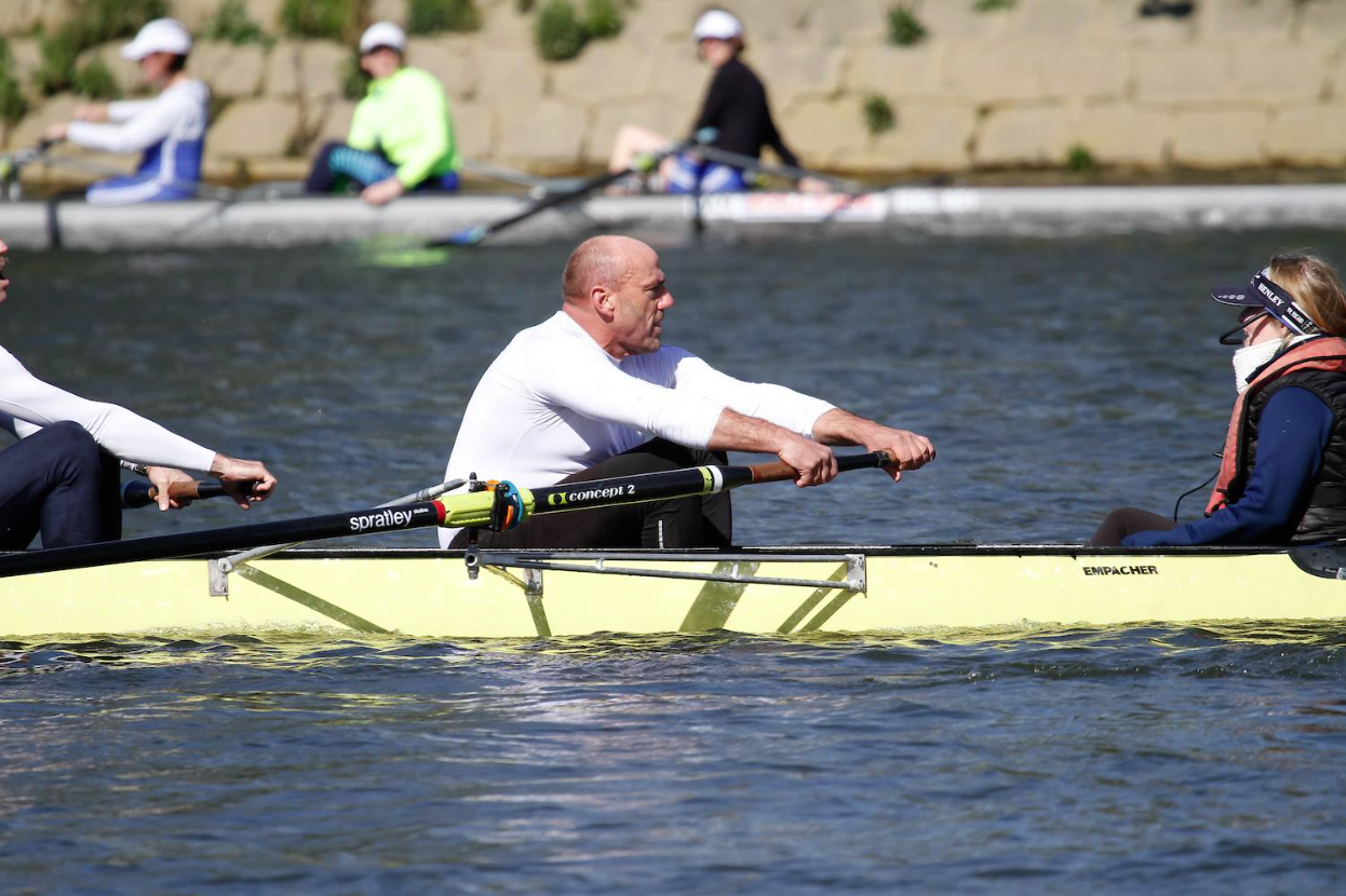 Seven weeks later Jeff was back rowing