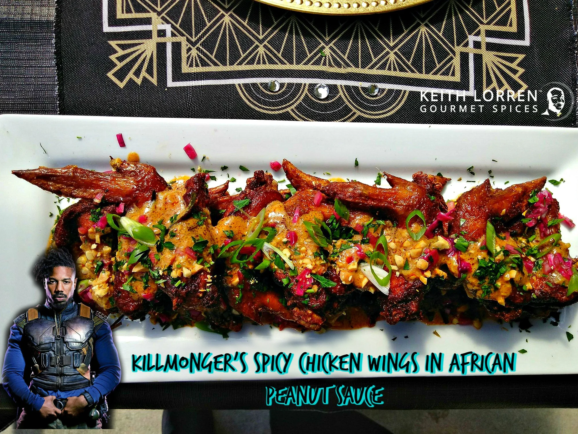 Killmonger Hot wings in African Peanut Sauce.jpg