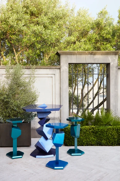 Crystal Table and Stools