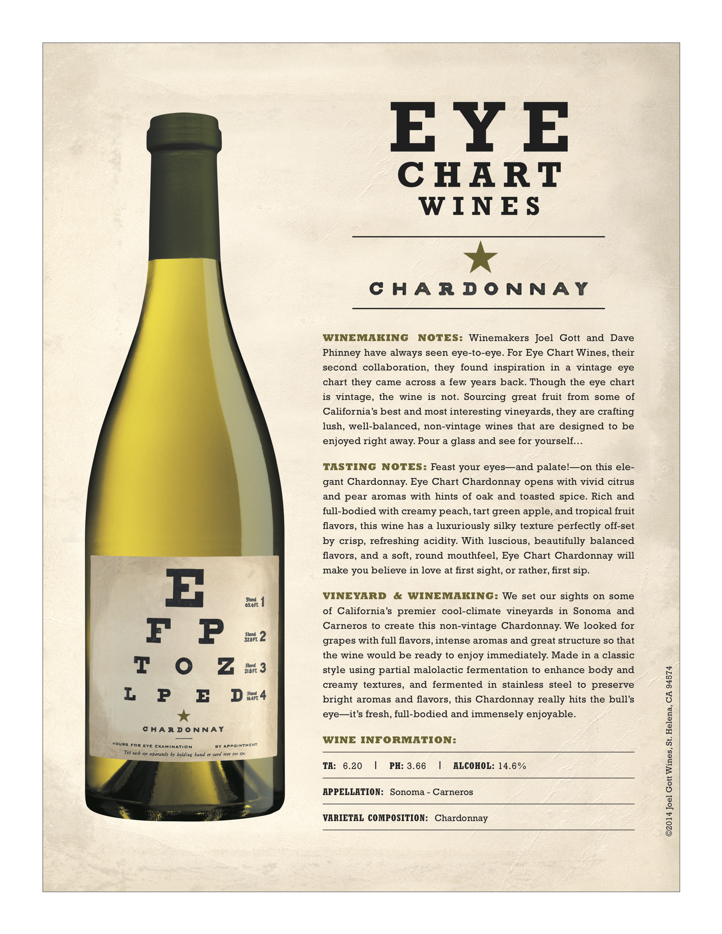 Wine With Eye Chart Label