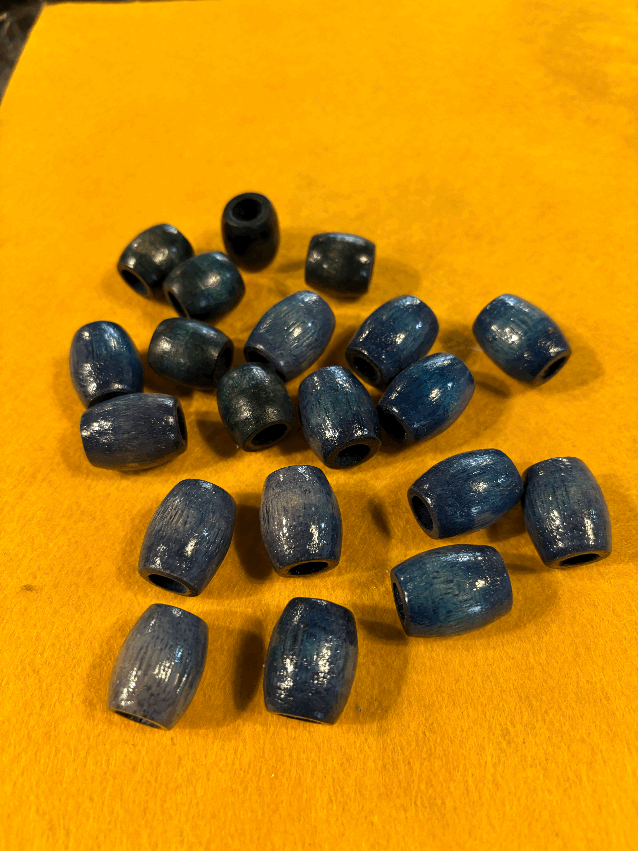 Prussian Blue Wood Bead