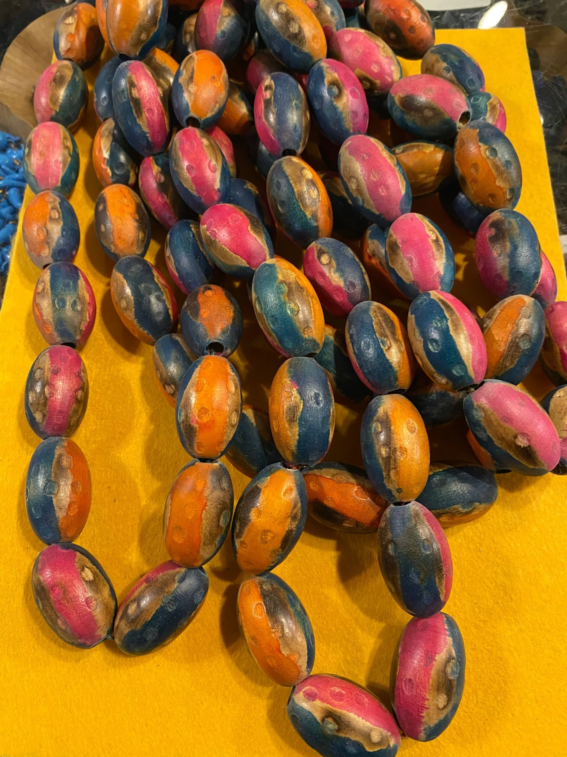 African wood beads in various colors