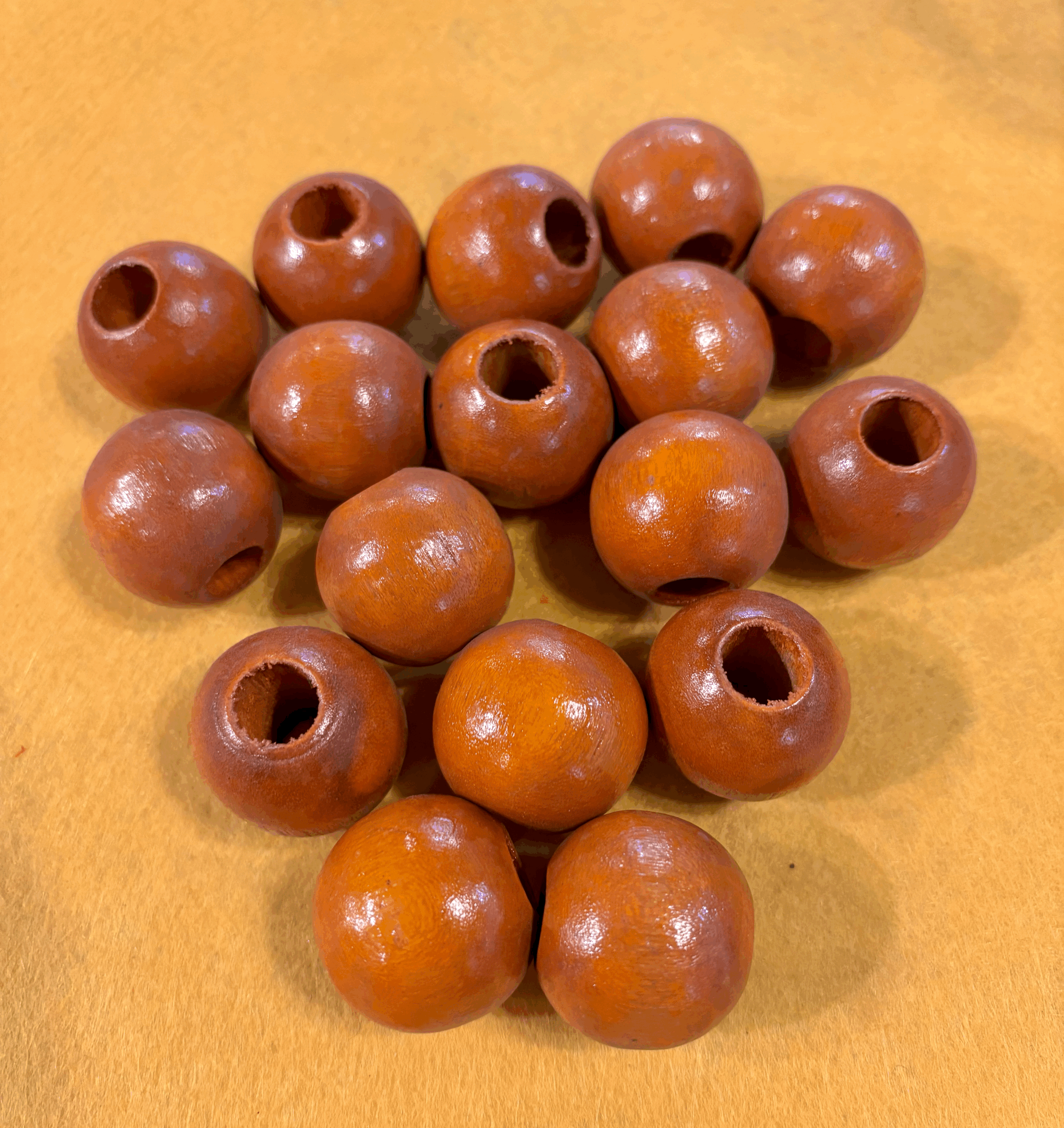 Yam Orange Wood Bead