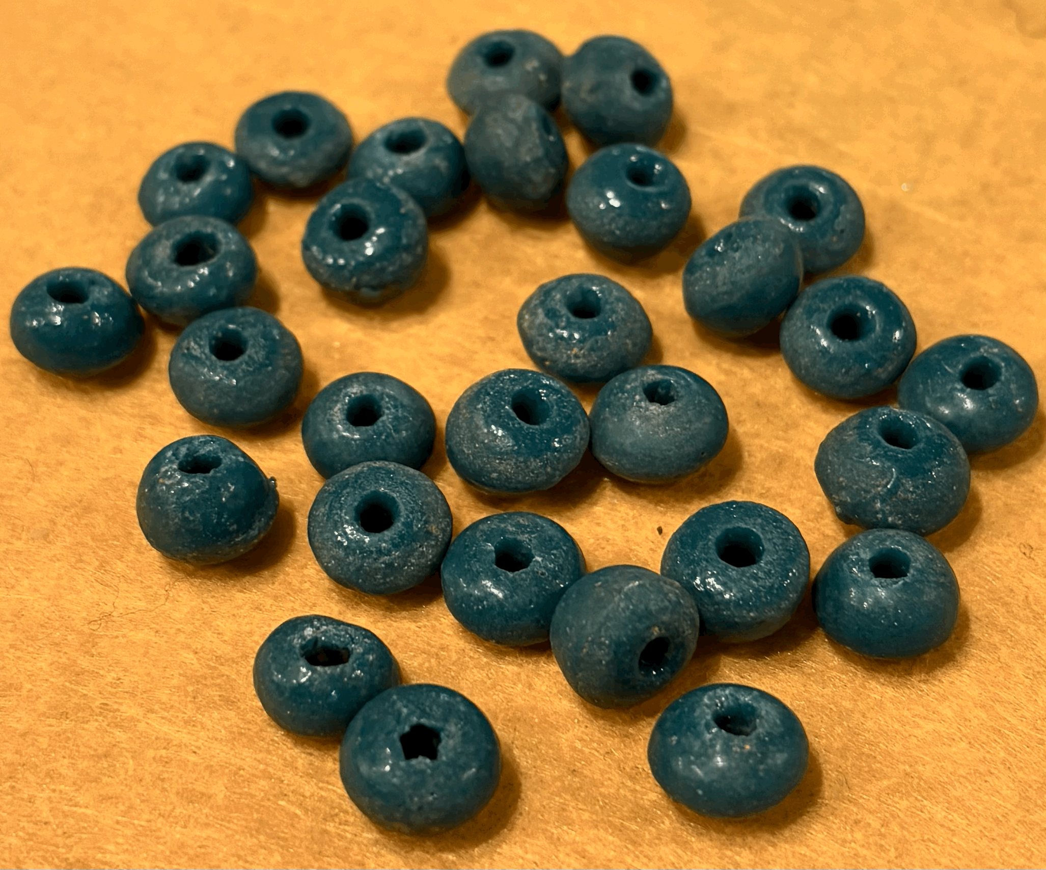 Dark Teal Sand Glass Bead