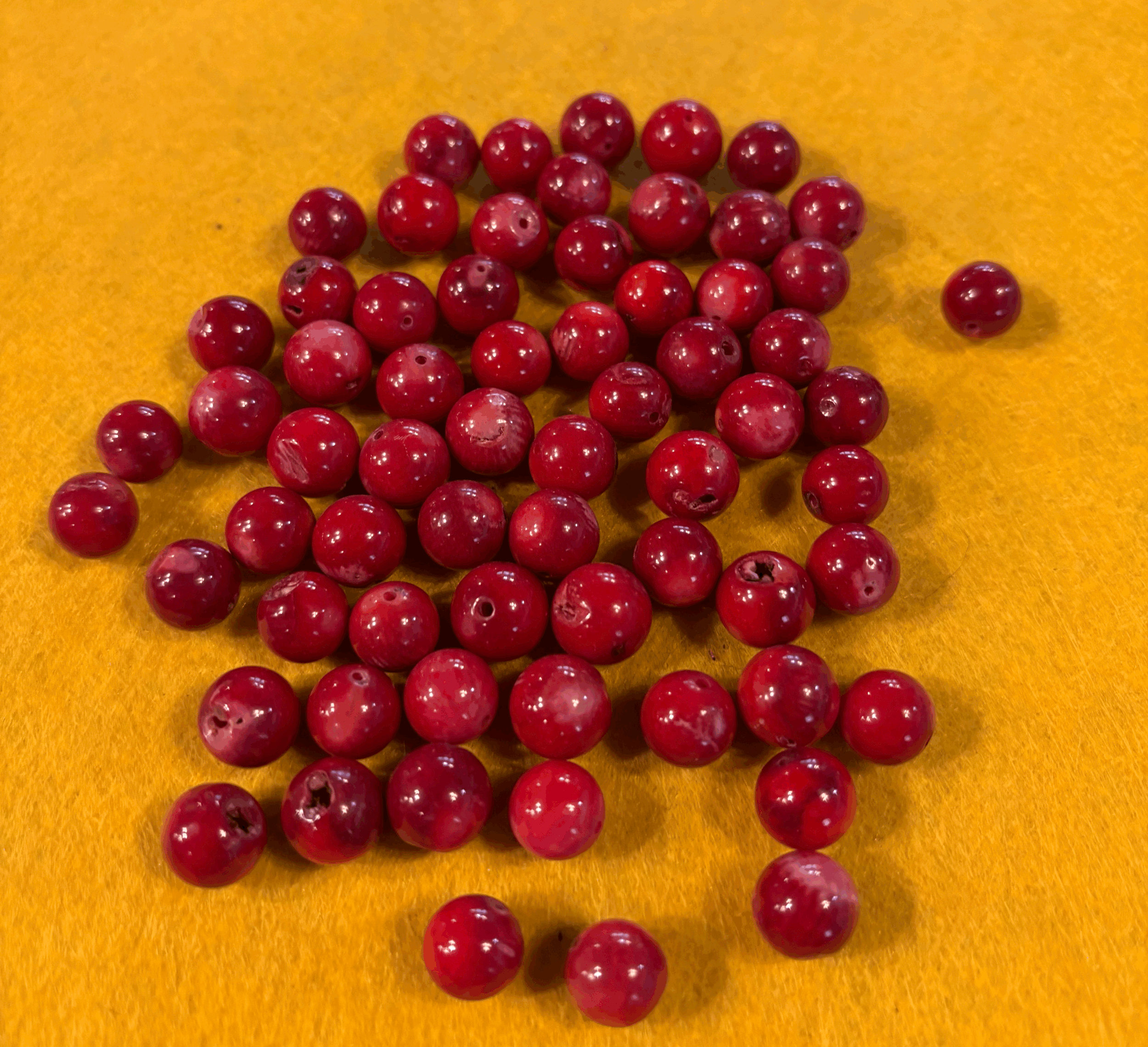 Ruby Red Round Coral Bead