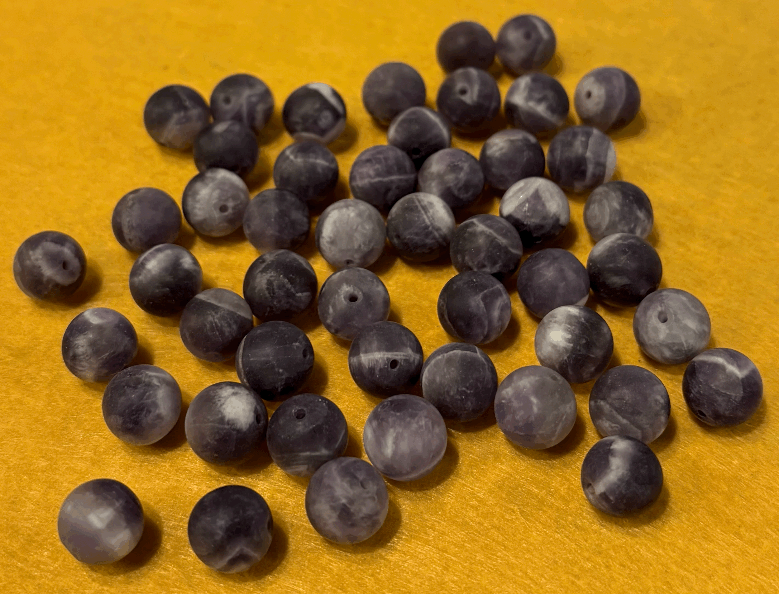 Amethyst Marble Round Bead