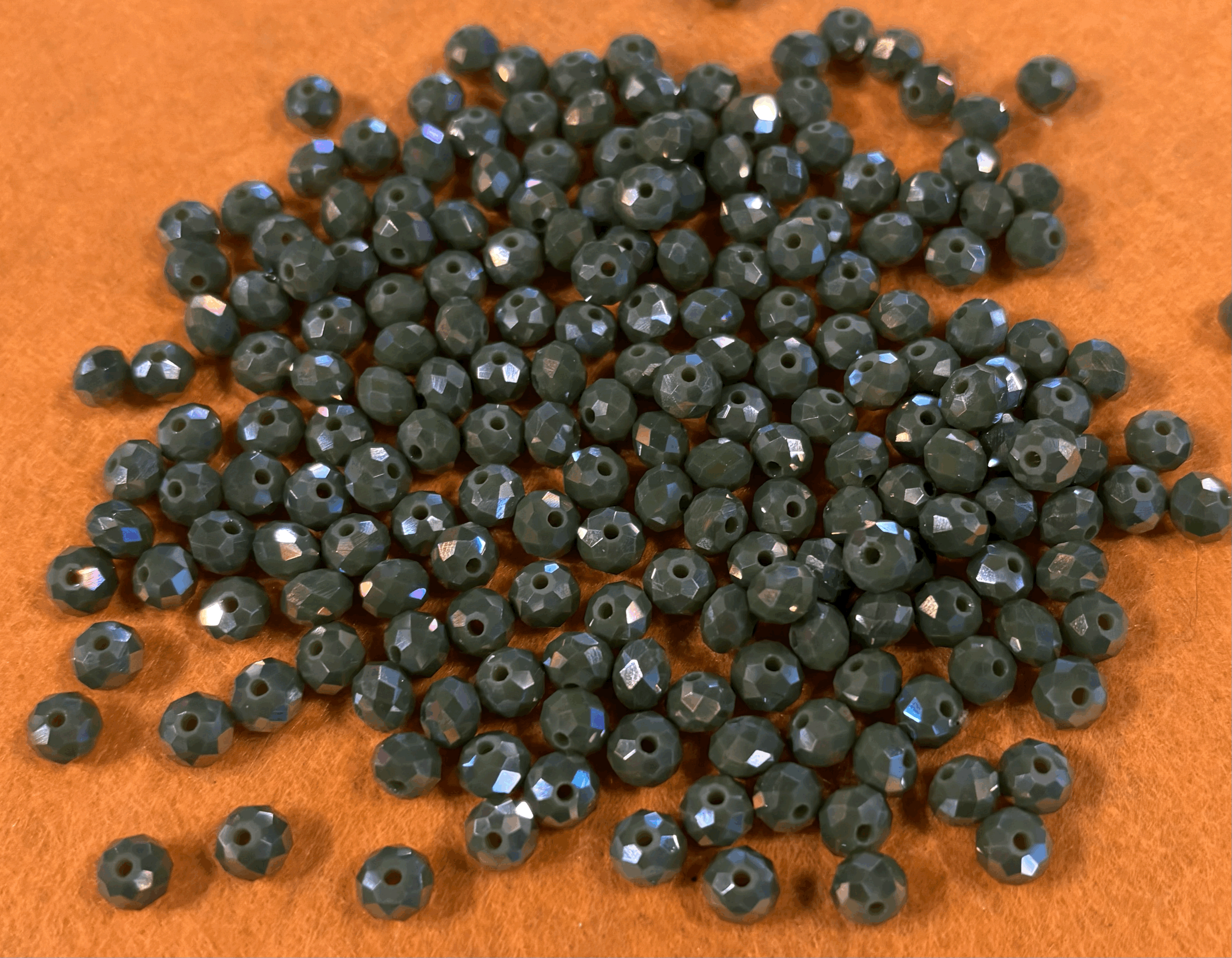 Sage & Gold Iridescent  Glass Bead