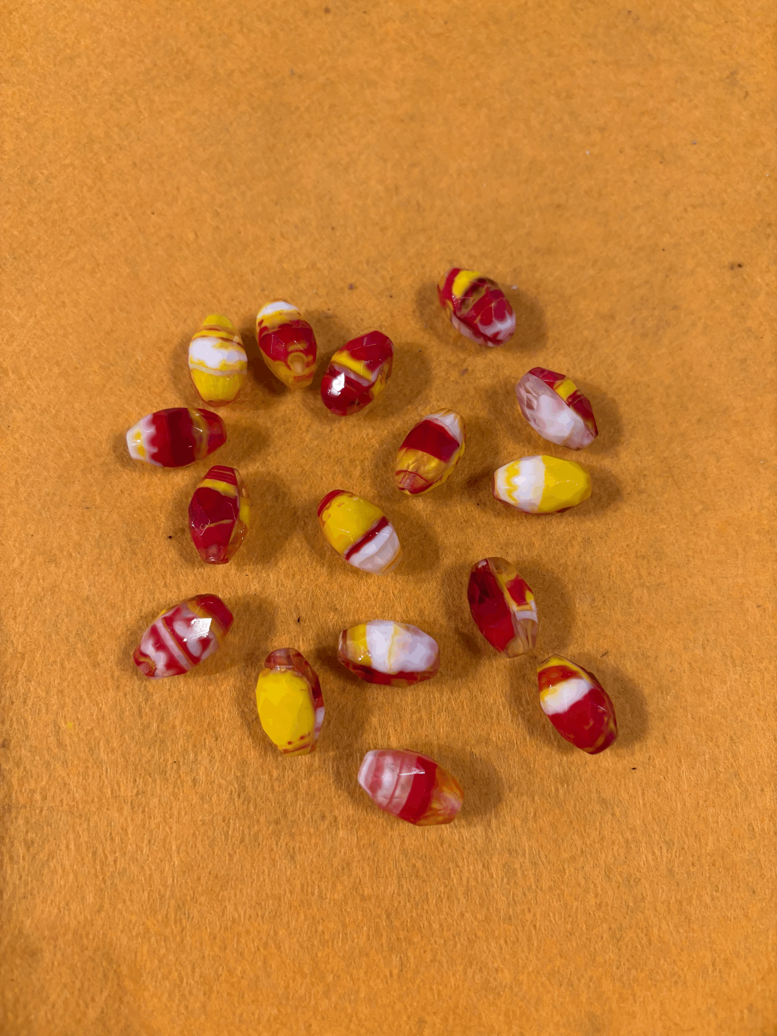 Red & Yellow Glass Bead