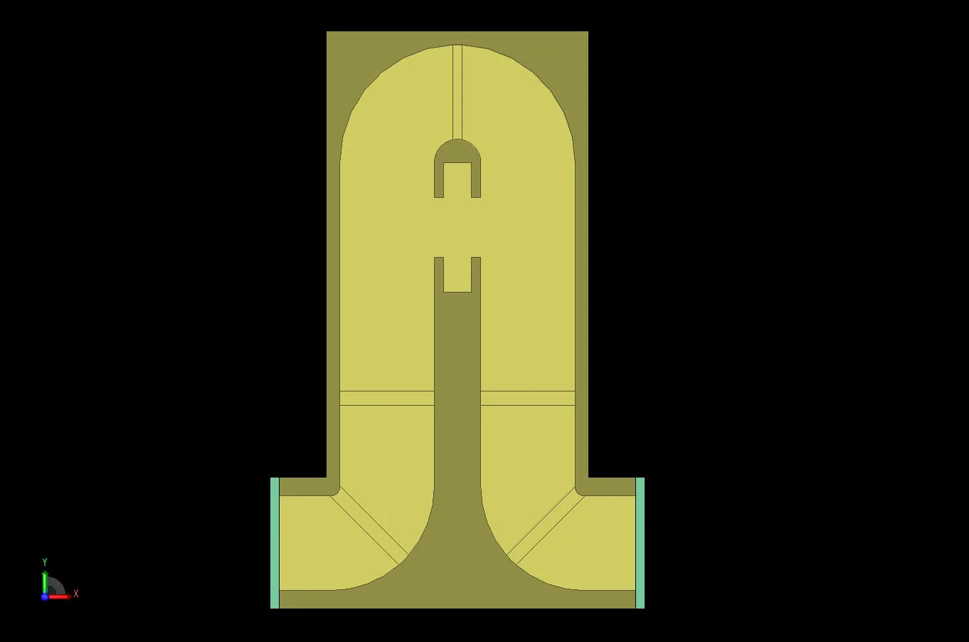Figure 1 CAD representation of the waveguide cross-coupled filter geometry.