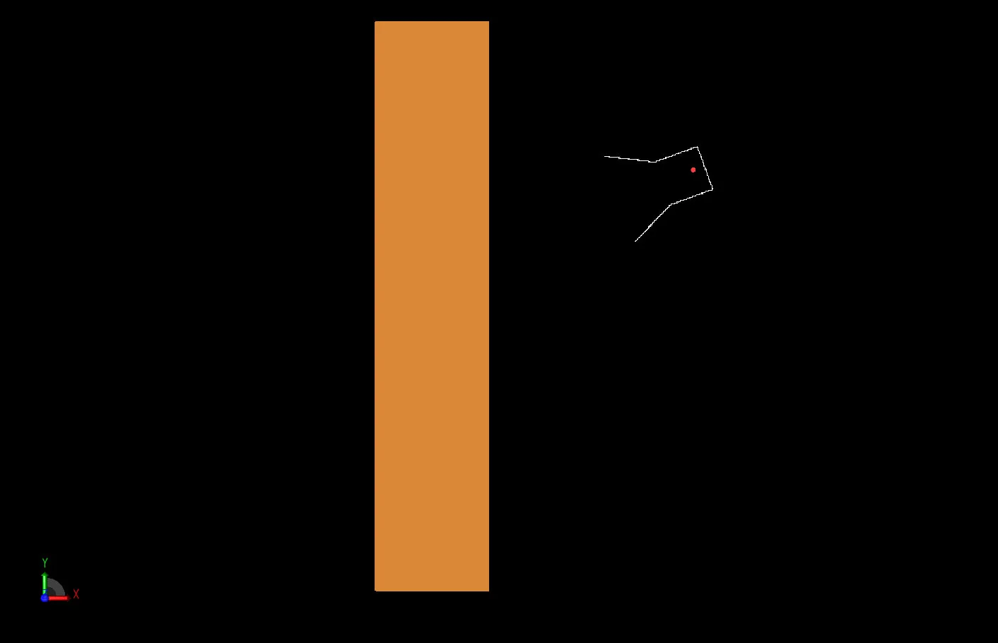 Figure 1 The basic two-dimensional geometry of the material slab and the tilted horn radiator.