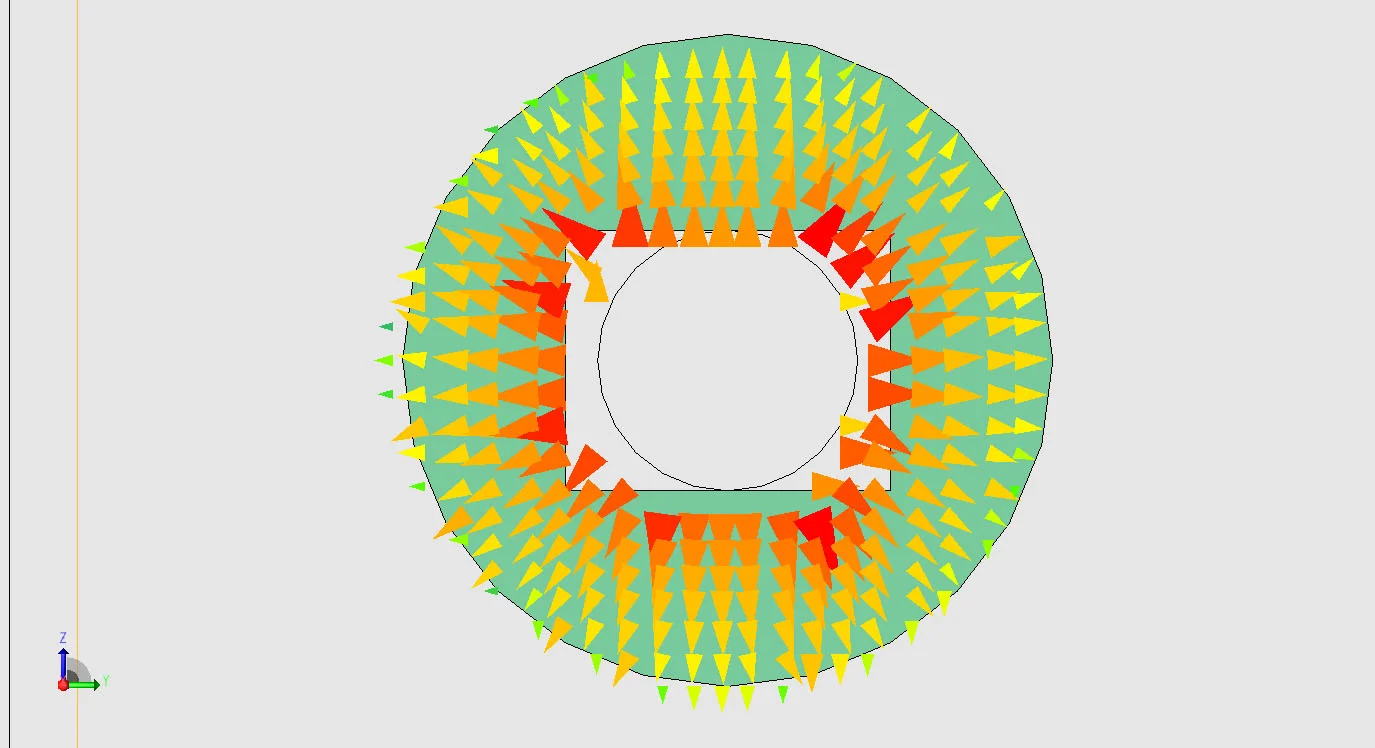 Figure 5 The input port field distribution used to excite the simulation using the waveguide port feature.
