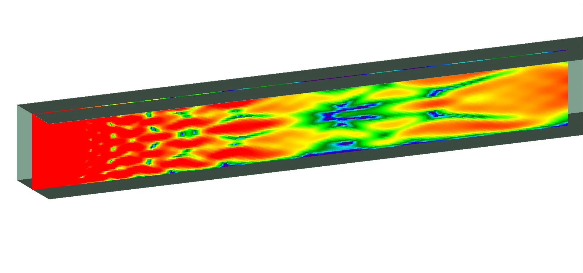 Figure 8 Received power for the vertical plane of receivers when looking into the culvert.