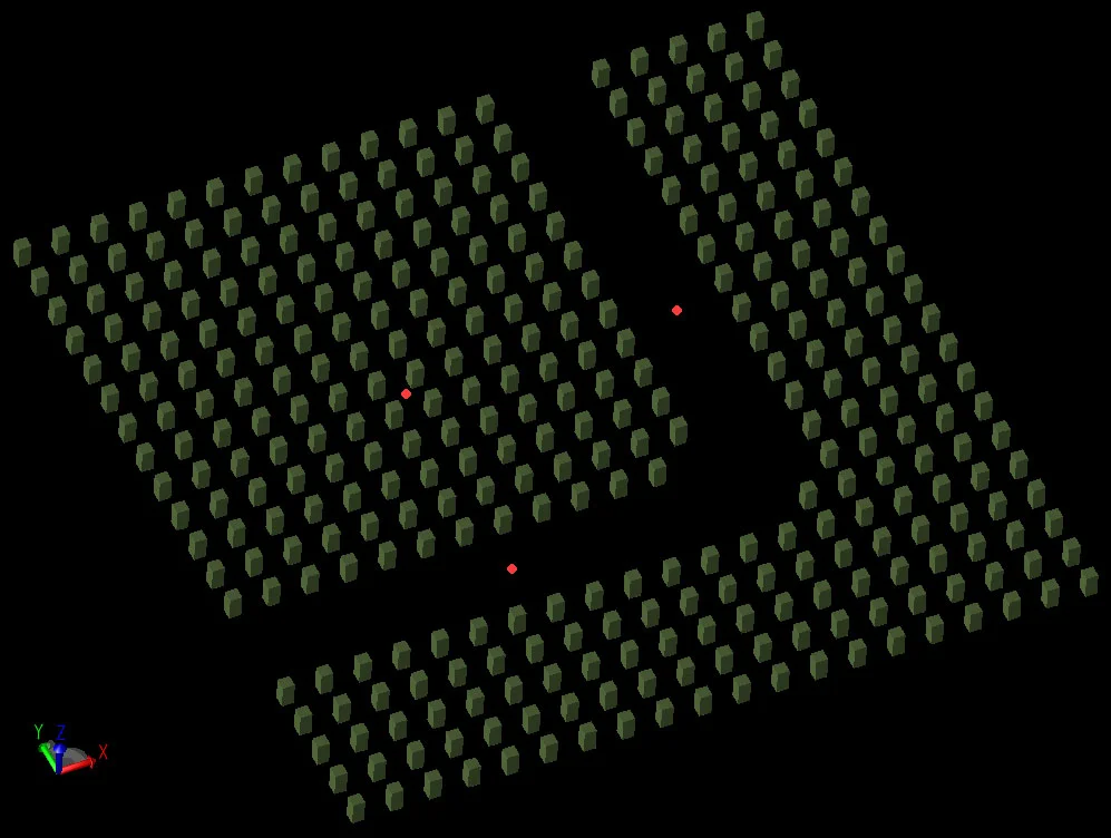 Figure 1 The two-dimensional array of rods.