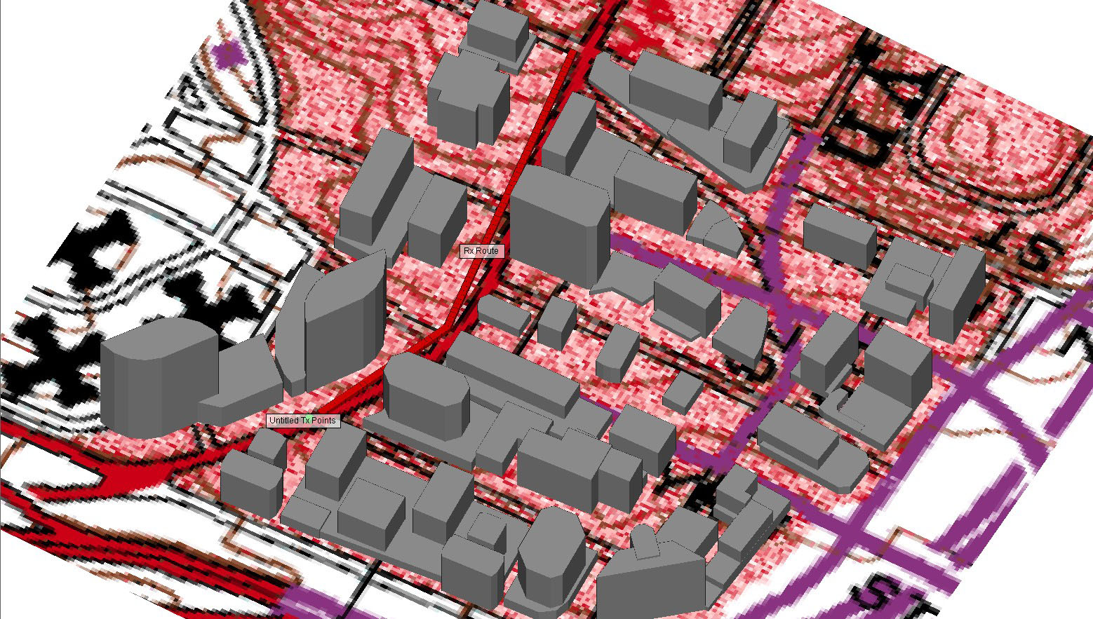 Figure 7 Complete scene within the Wireless InSite GUI.