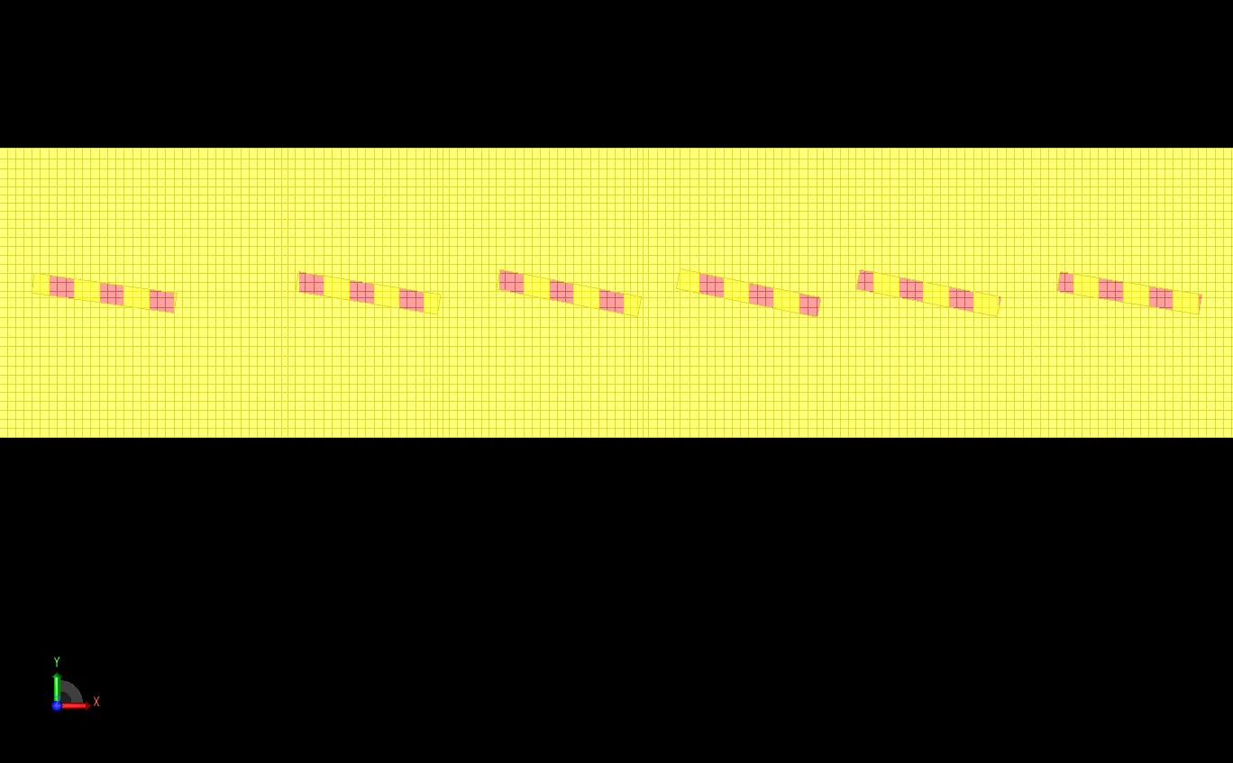 Figure 2 Detailed view of the XACT-meshed rotated slots of the device.