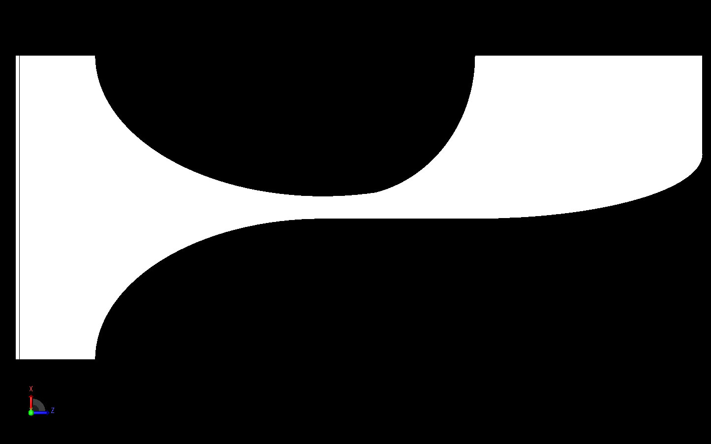 Figure 1 CAD view of the Vivaldi outer conductor. An identical part is on the top and bottom of the substrate.