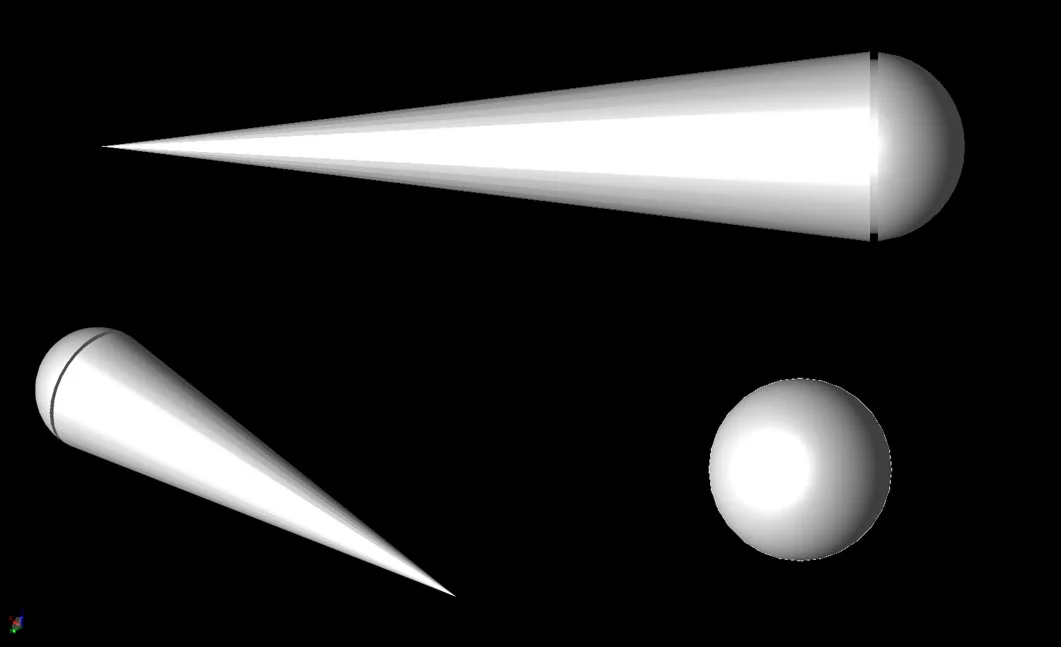 Figure 4 The Cone-Sphere with Gap geometry.