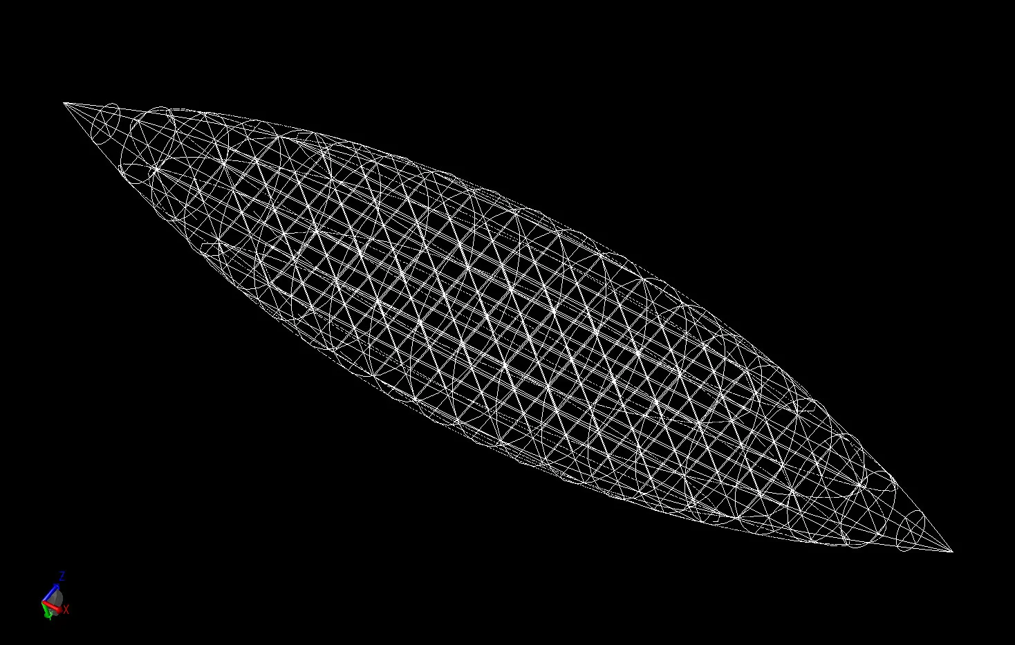Figure 5 A view of the XACT mesh of the Single Ogive geometry.