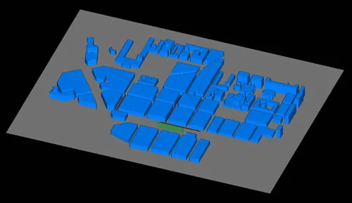 Figure 2. Wireless InSite model of downtown Helsinki.