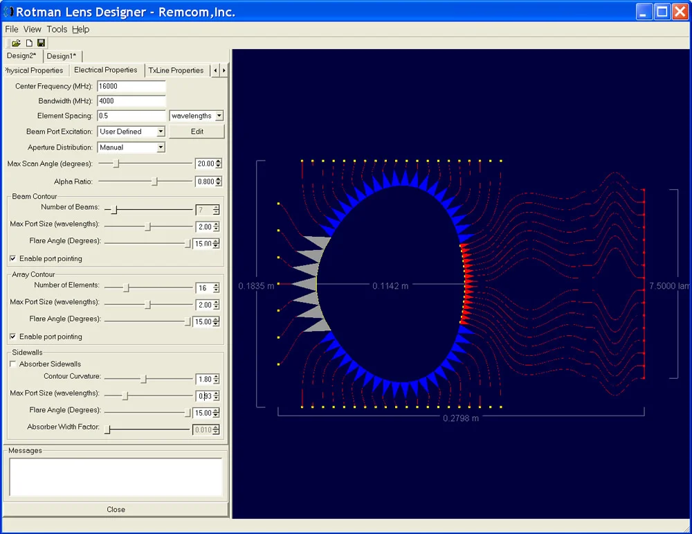 Figure 8: Thin transmission lines for tuned Design 2.