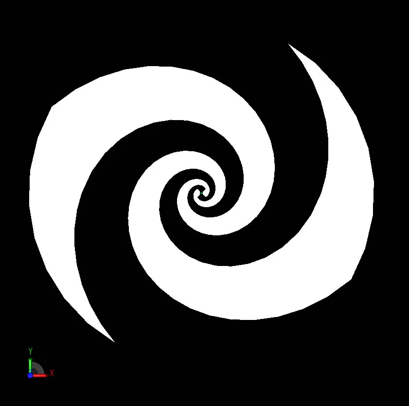 Figure 1: CAD representation of the equiangular spiral antenna.
