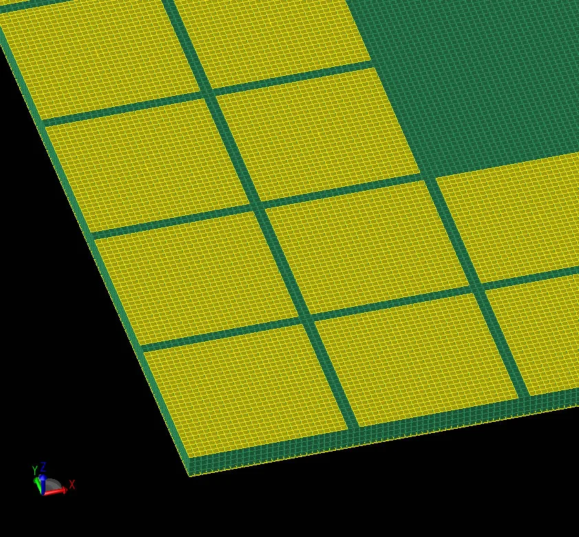 Figure 5: Mesh representation of EBG reflector.