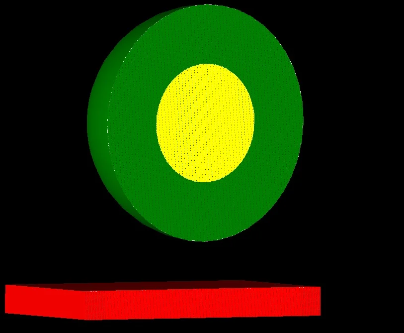 Figure 2: Cross section of geometry with mesh