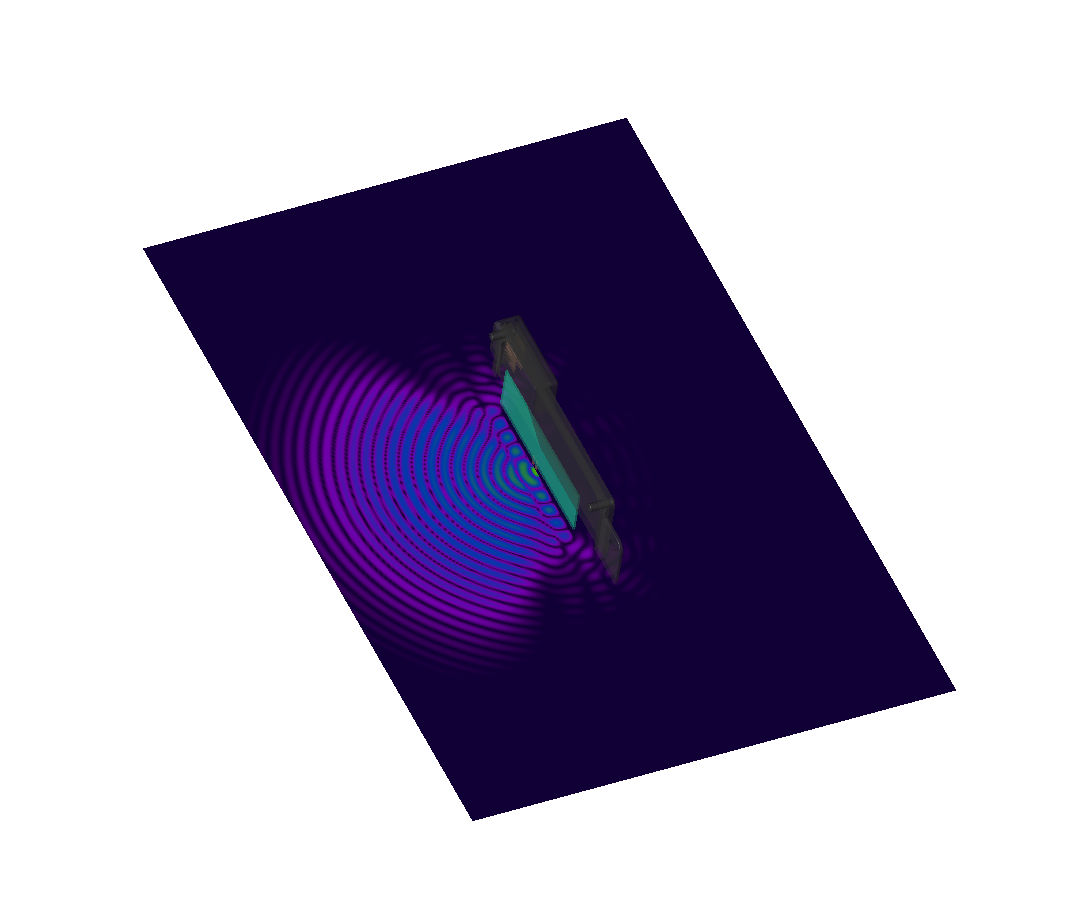 Time-domain fields show interactions within the sensor.