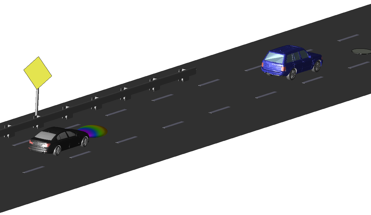 Drive test including secondary scatterers.
