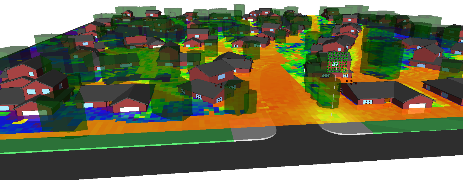 Coverage in neighborhood is significantly affected by shadowing from trees and houses