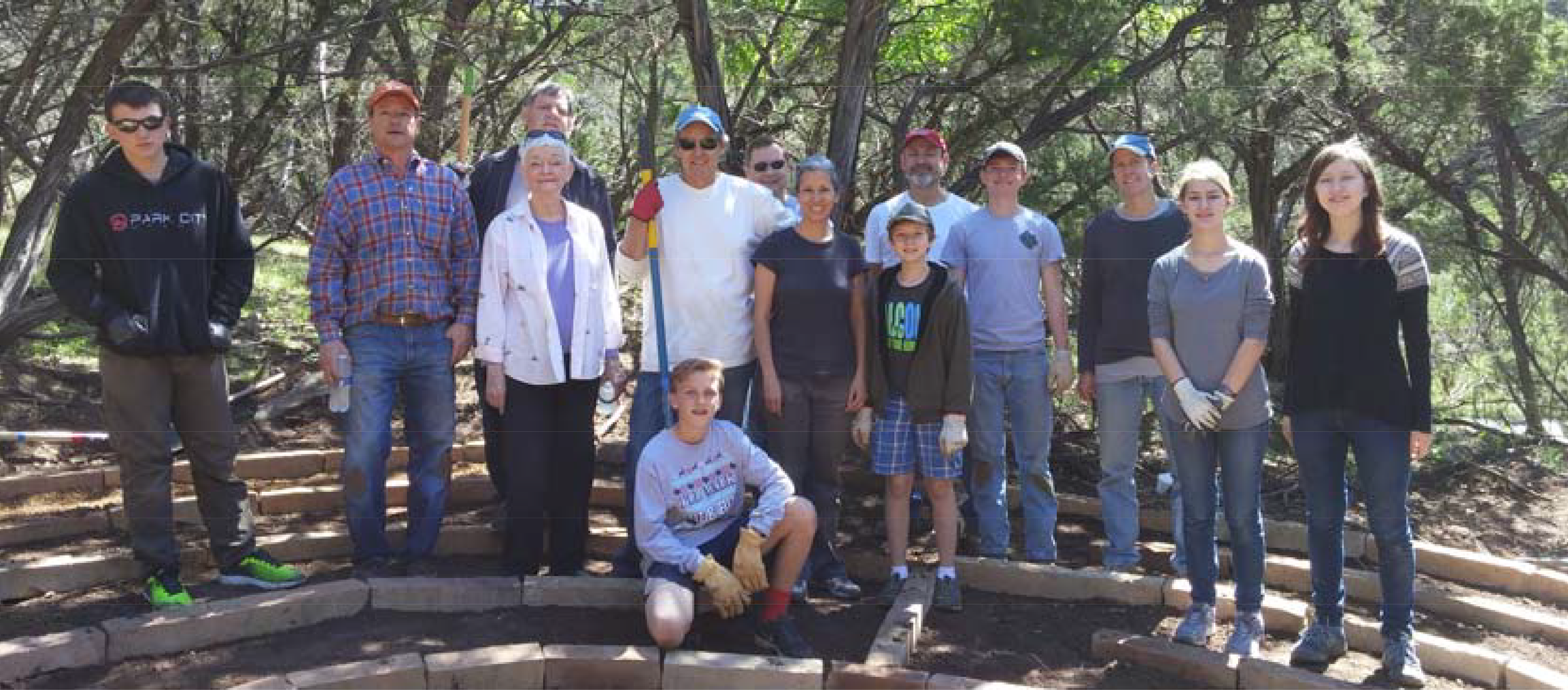 Jacob Smithial (Troop 70) , Steve Foy, Janis Claflin (Labyrinth Advisor) , Travis Lewis, Luke Beasley (Troop 70) , Nick Covelli, Phil Haag, LuCinda Chiles (guide) , Tate Chiles IV (Troop 30) , Sam Sims, Kyle Beasley (Troop 70) , Tate Chiles III, Brittany Barre (Troop 1991) , Lorena Chiles (Troop 1991)Not Pictured: Kyle Key (Project Advisor) , Stephen Weldin (Site Prep)