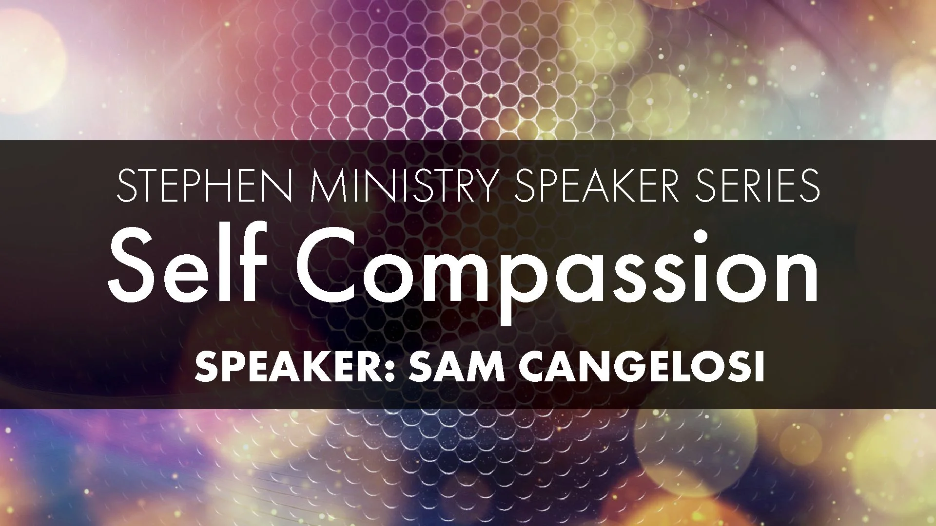 Stephen Ministry Speaker Series: Self Compassion with Sam Cangelosi